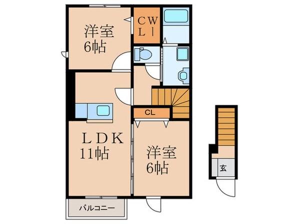 メゾン沙樹Ｂ棟の物件間取画像